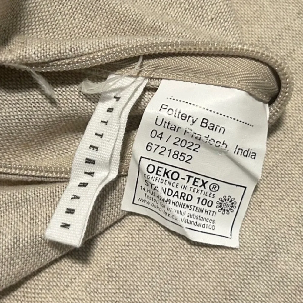 Pottery Barn Green Woven Textured Square Pillow Cover 20x20 Hidden Zipper
